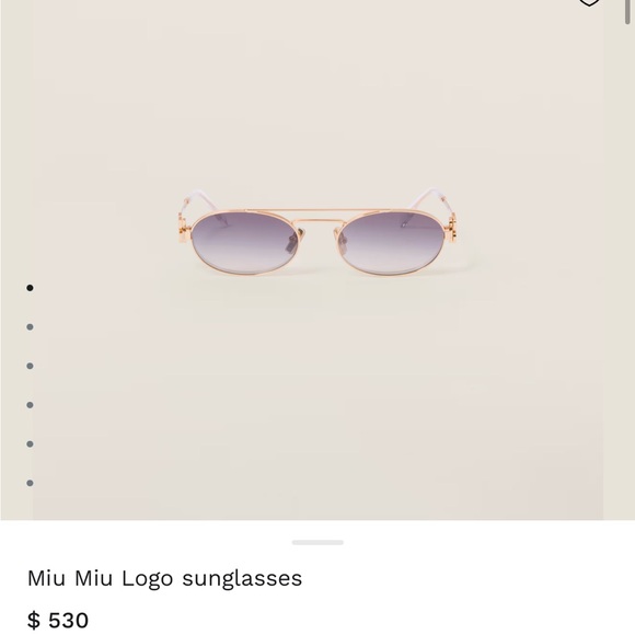 Miu Miu Gold Oval Sunglasses - Picture 4 of 5